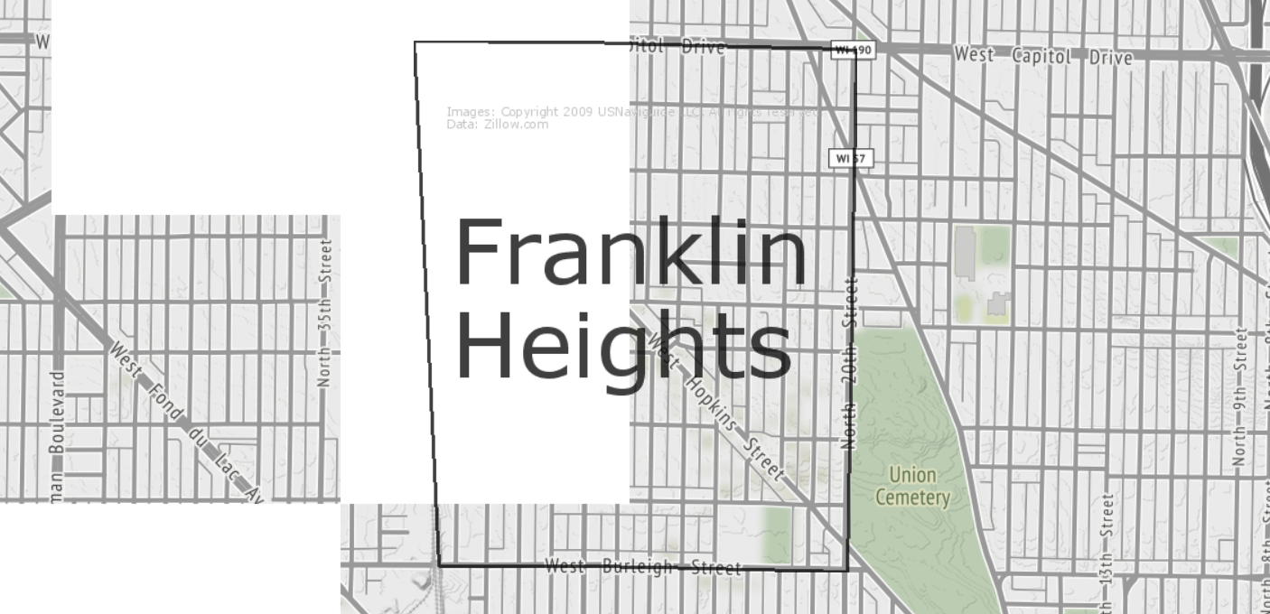 Franklin Heights, Milwaukee WI Map