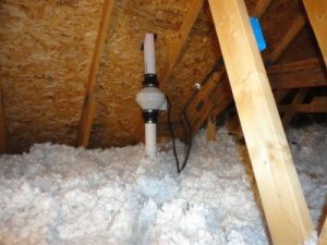 Radon Mitigation Fan installed in attic Milwaukee Radon Mitigation 2604 N Pierce St Lower STE B, Milwaukee, WI 53212 (414) 292-9495